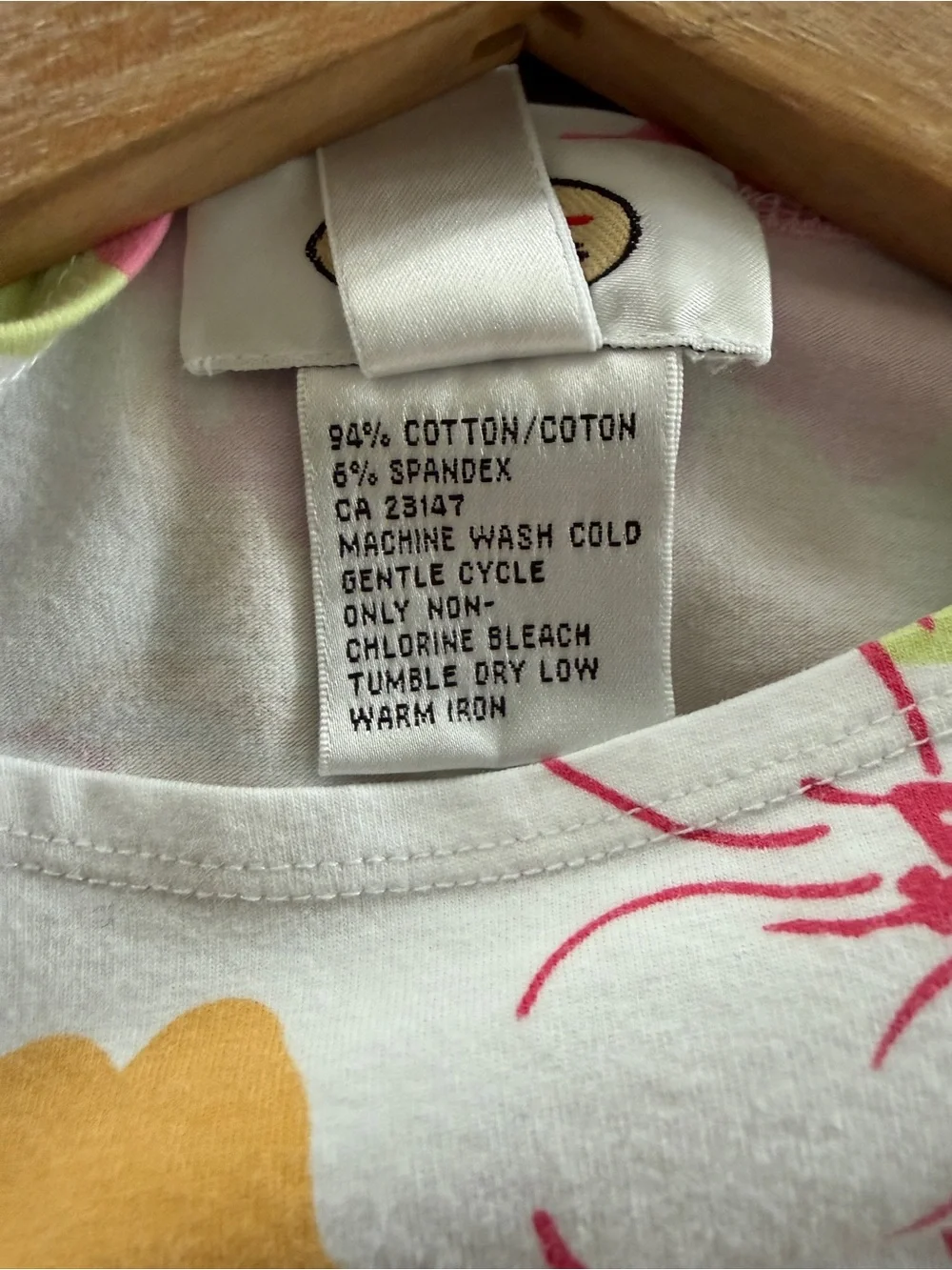Talbots White Scoop-Neck Floral Cotton Top in Pink & Yellow - Picture 5 of 9